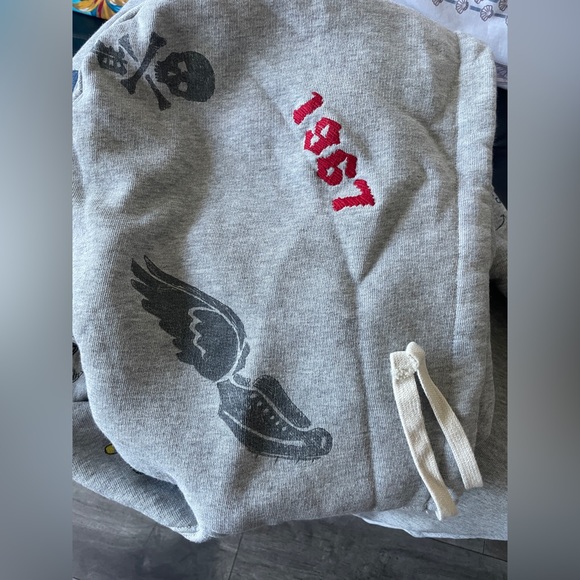 Polo Ralph Lauren 1967 XXL Grey Graffiti Scribble Uni Crewneck Pullover Hoodie - Picture 11 of 16